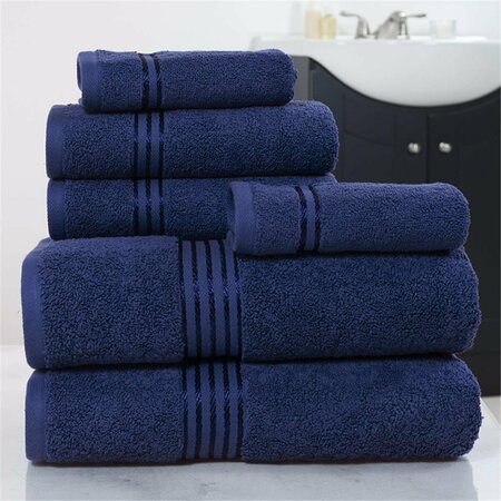 DAPHNES DINNETTE Cotton 100 Percent Hotel Towel Set Navy - 6 Piece DA3305489